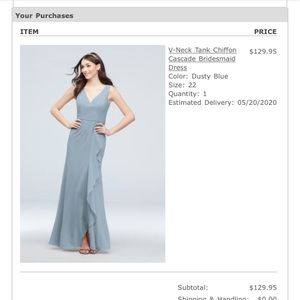 David’s Bridal Dusty Blue Size 22 Bridesmaid dress